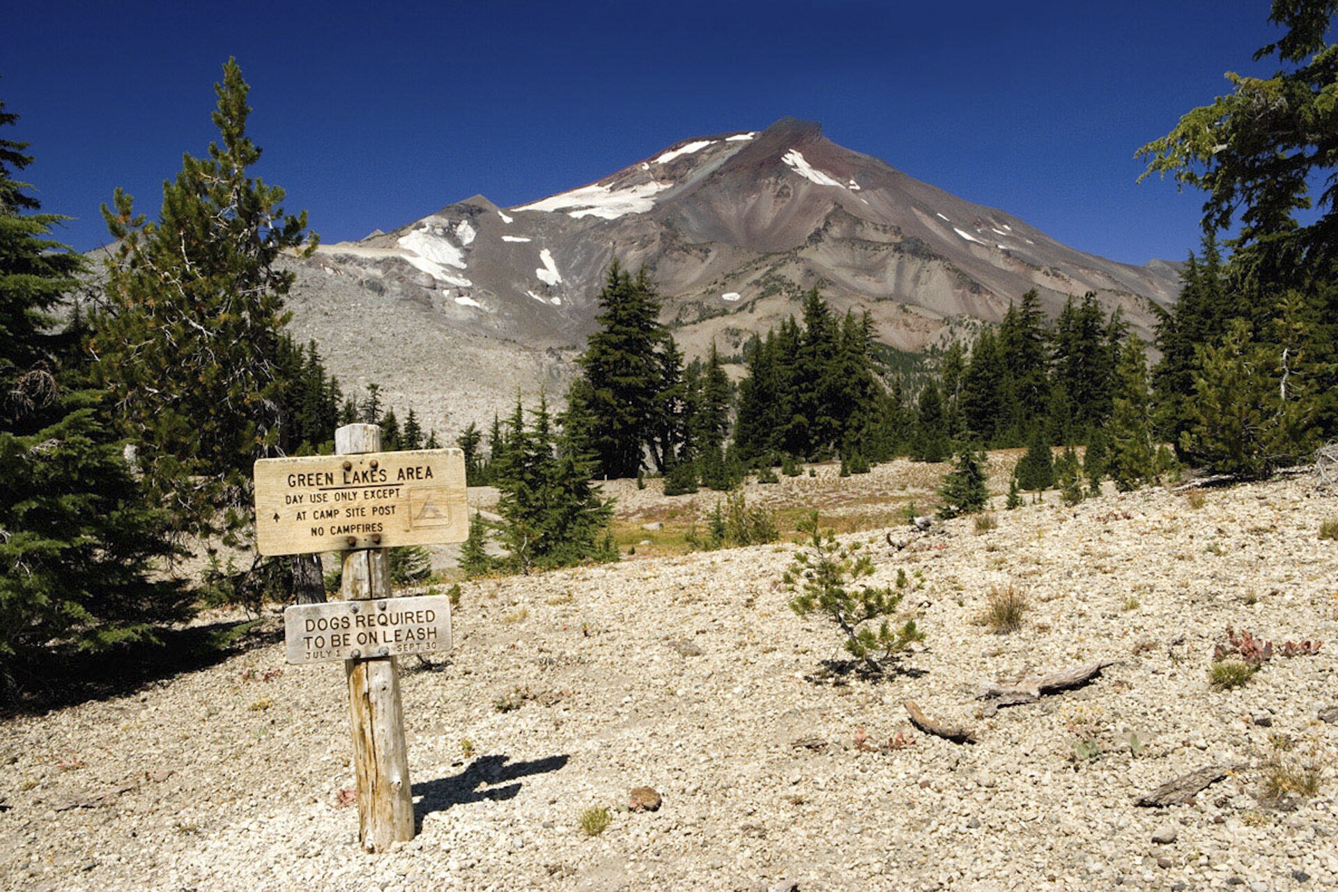 South Sister viewed from the Green Lakes Trail in the Three Sisters Wilderness