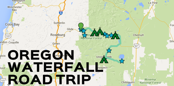 road trip waterfalls in Southern Oregon