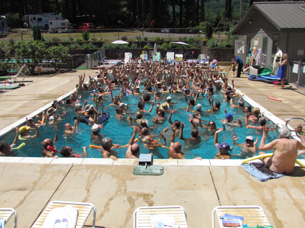 Swimming pool at The Willamettans clothing-optional resort