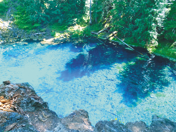 Turquoise water at Tamolitch Blue Pool in Oregon
