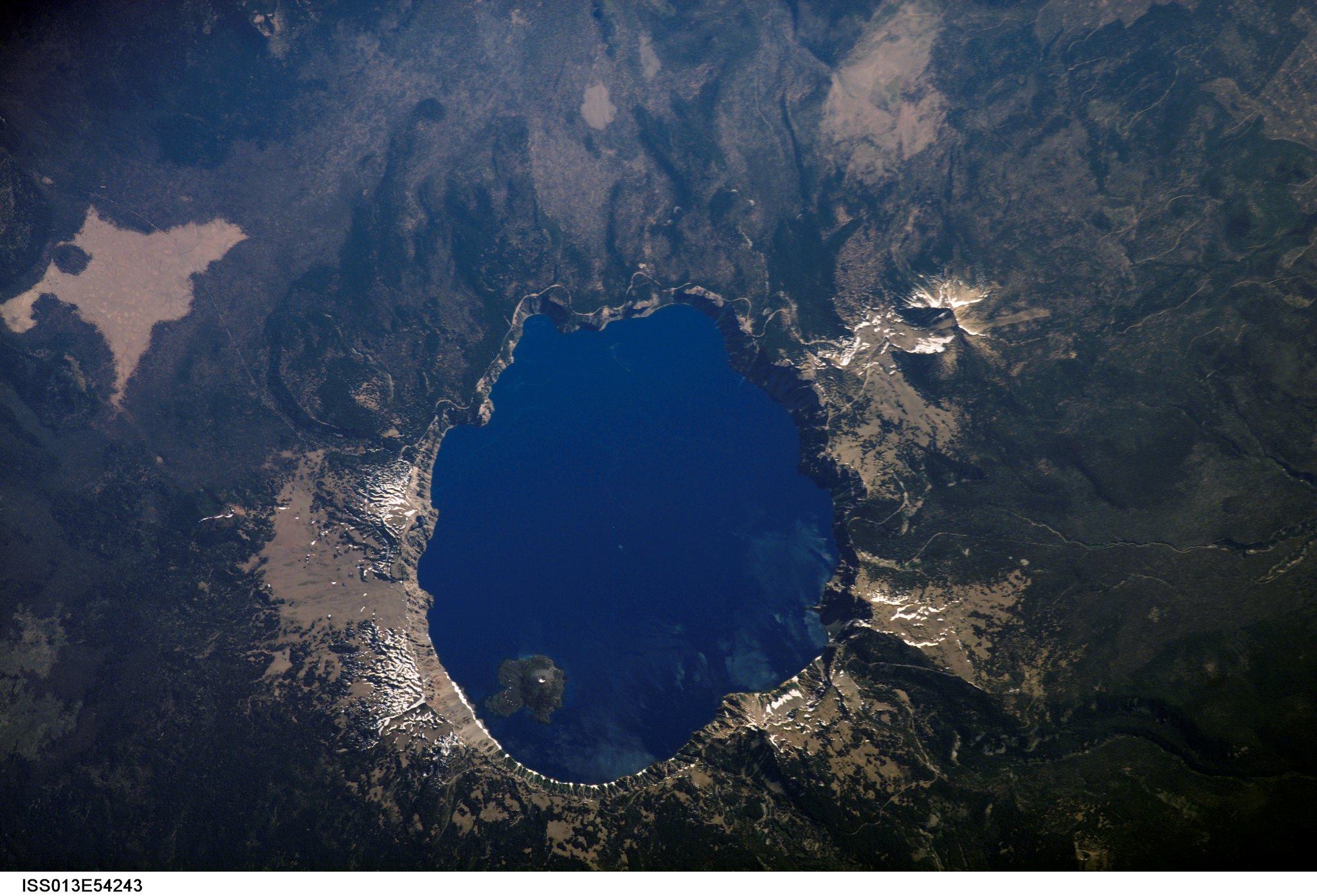 Crater Lake from space photo by NASA’s Marshall Space Flight Center via Flickr CC2 oregon volcano
