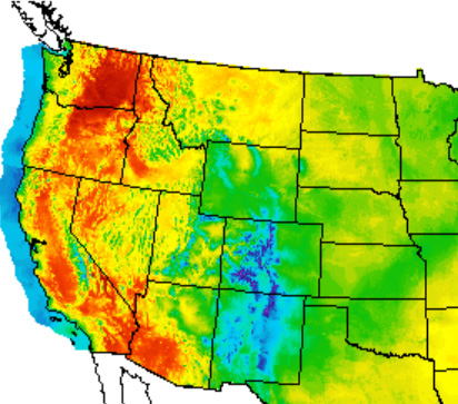 Heatwave map of the Pacific Northwest via weather.gov