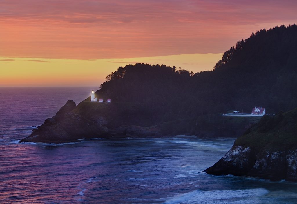 Heceta Head at sunset