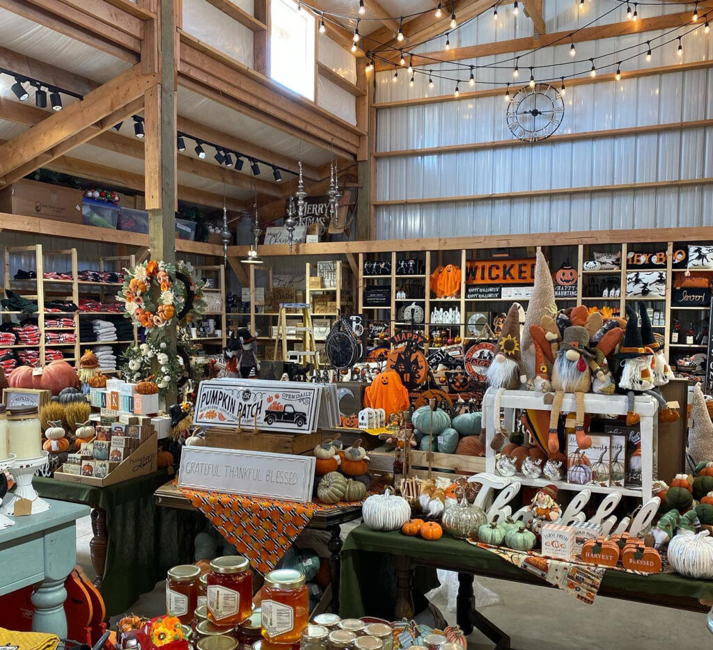 Rustic country store filled with cozy fall décor and gifts
