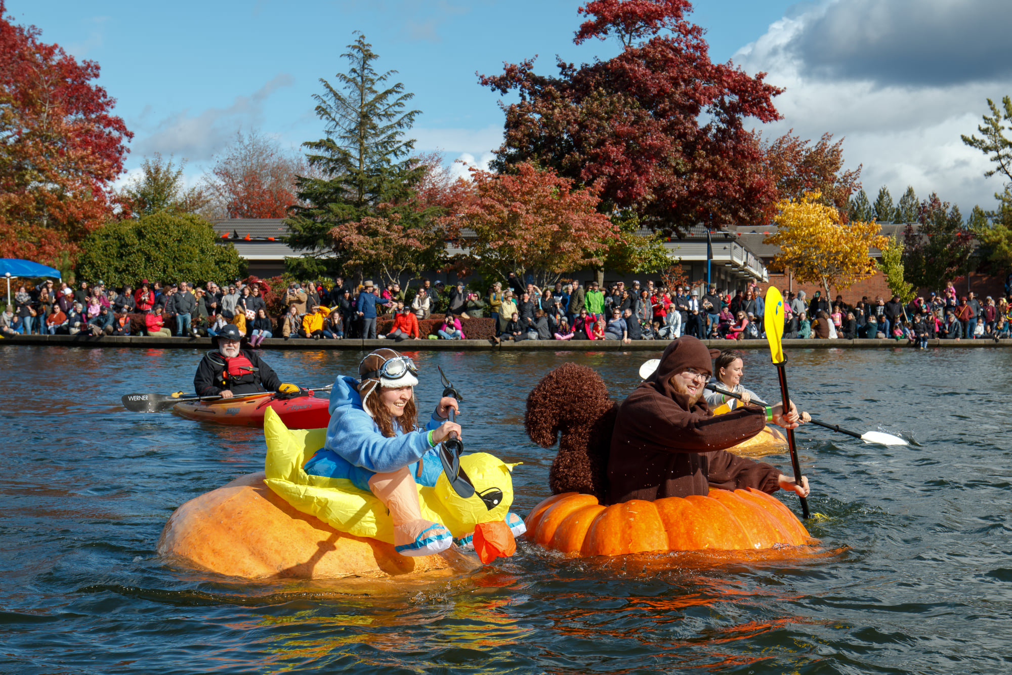 An Exciting Giant Pumpkin Race Across an Oregon Lake Is Happening in October