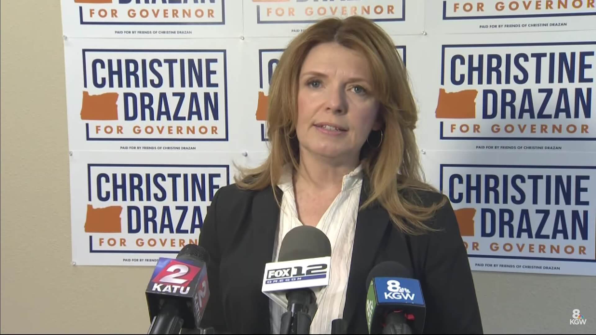 Christine Drazan Republican Candidate for Governor of Oregon 2022 Christine Drazan Republican Candidate for Oregon governor giving acceptance speech for nomination