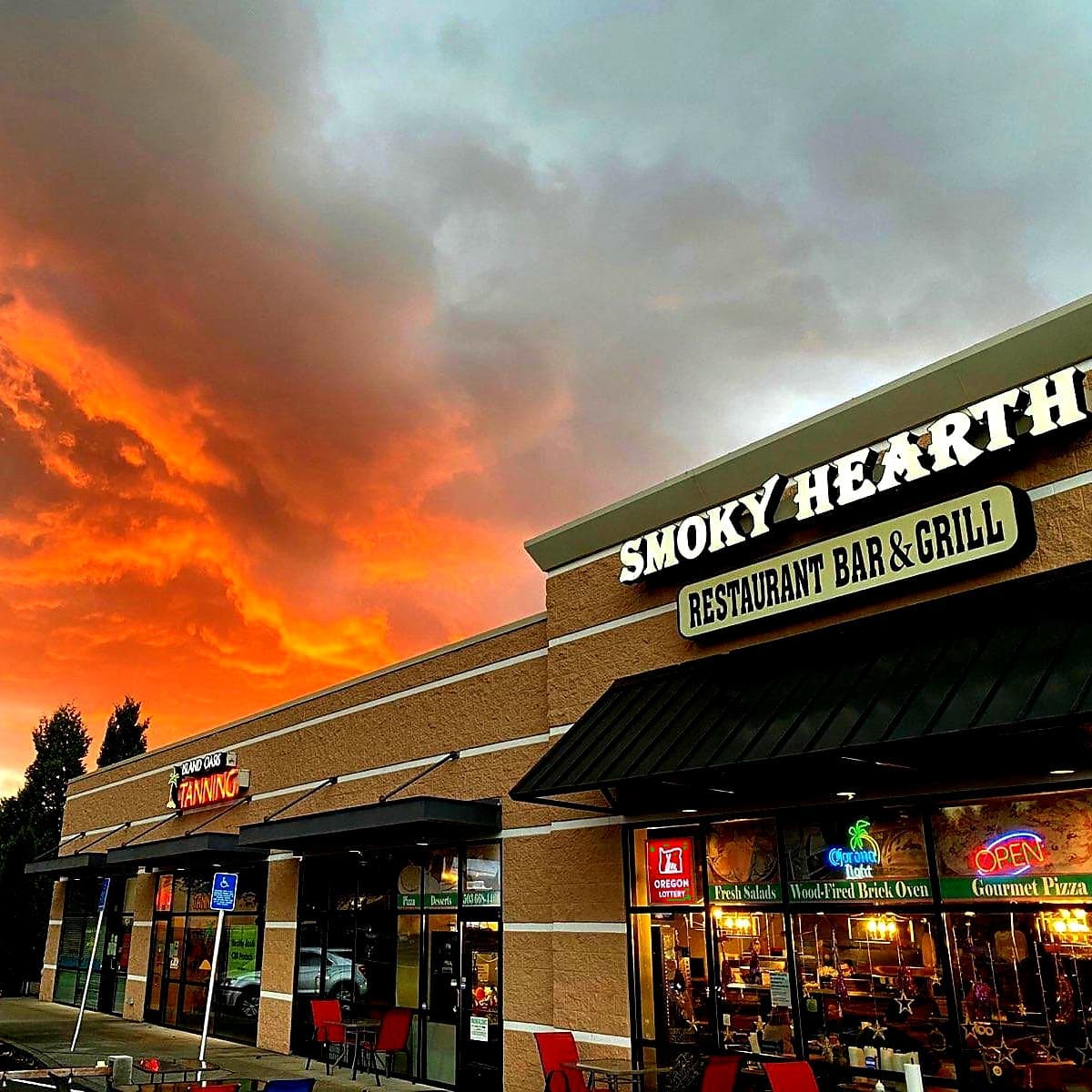 Smoky Hearth Sandy Oregon The outside of the Smoky Hearth restaurant in Sandy, Oregon