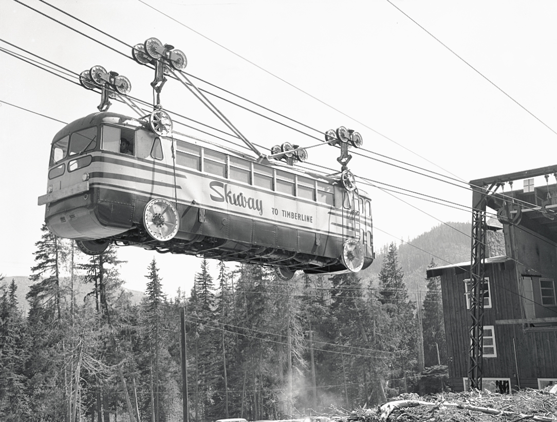 Oregon Once Put A City Bus On A Cable Up Mt Hood And Let People Ride It