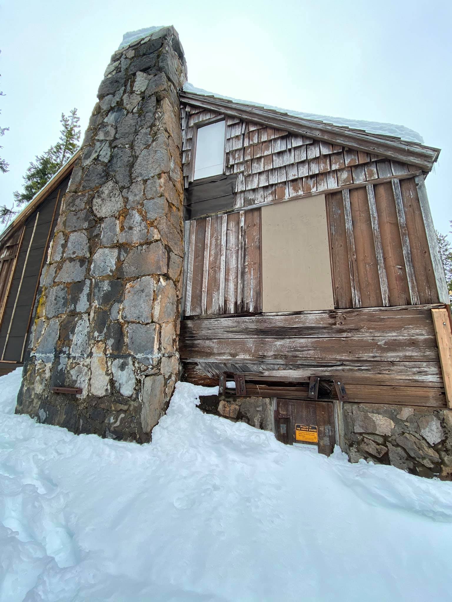 old stone fireplace