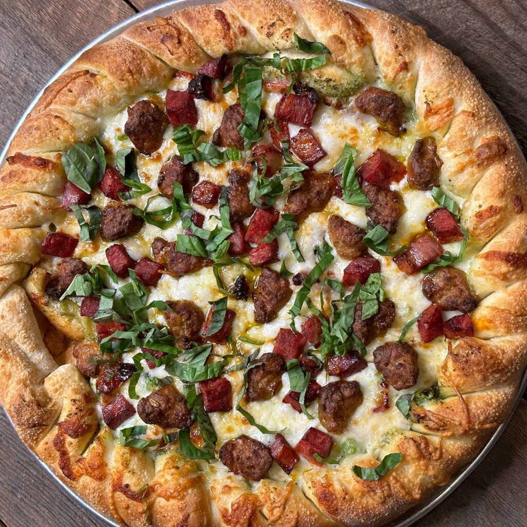Sausage bacon pizza