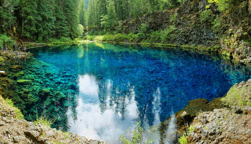 Turquoise water at Tamolitch Blue Pool in Oregon