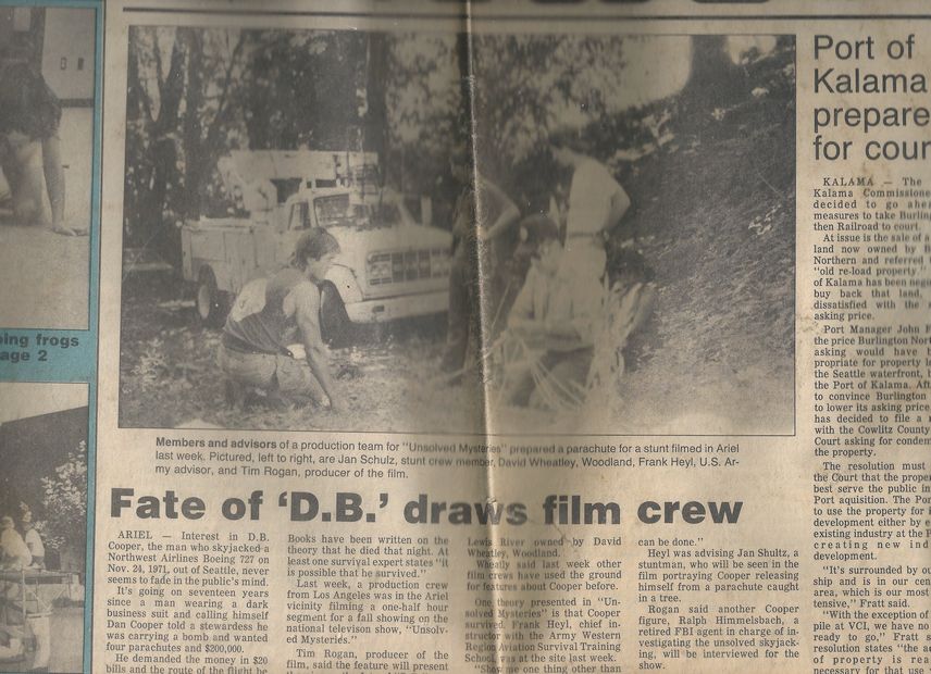 db cooper, old newspaper, ariel washington