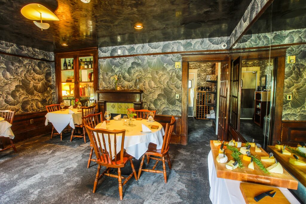 The dining room of the Joel Palmer House Restaurant.