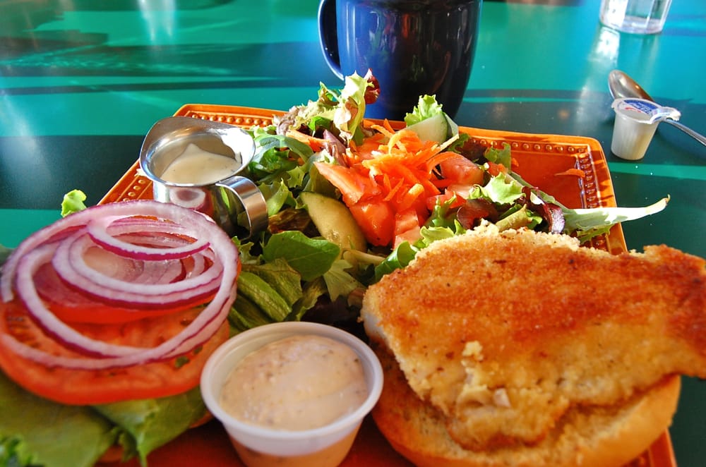 Fried fish sandwich.