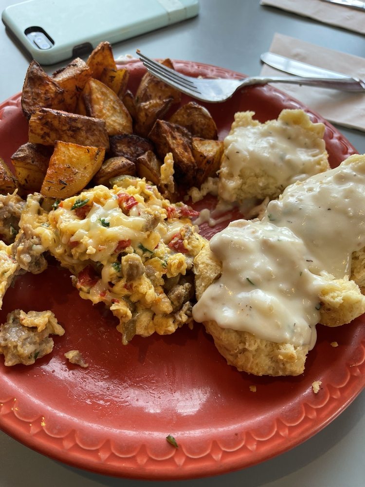Friend of the devil scramble with a side of gravy.