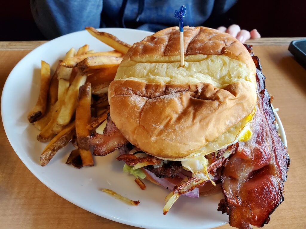 A burger and fries.