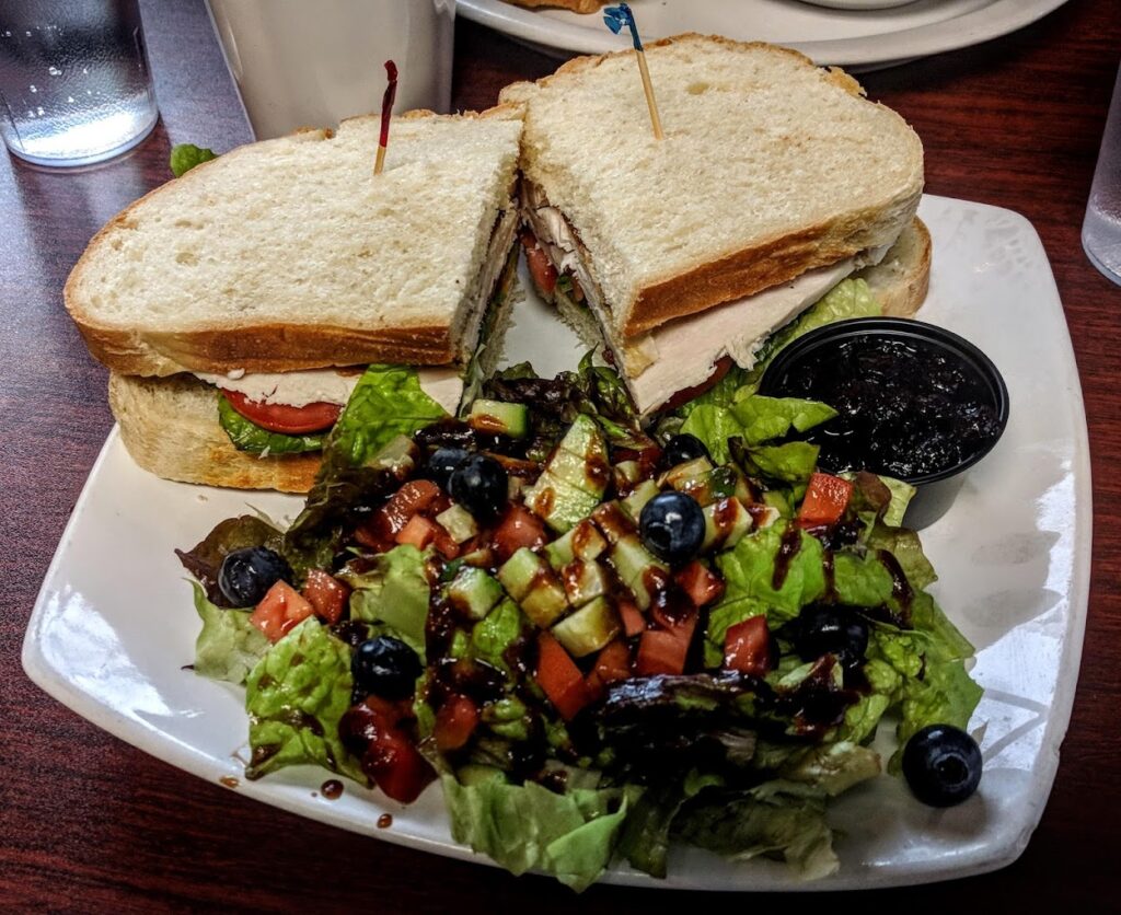 turkey sandwich and salad