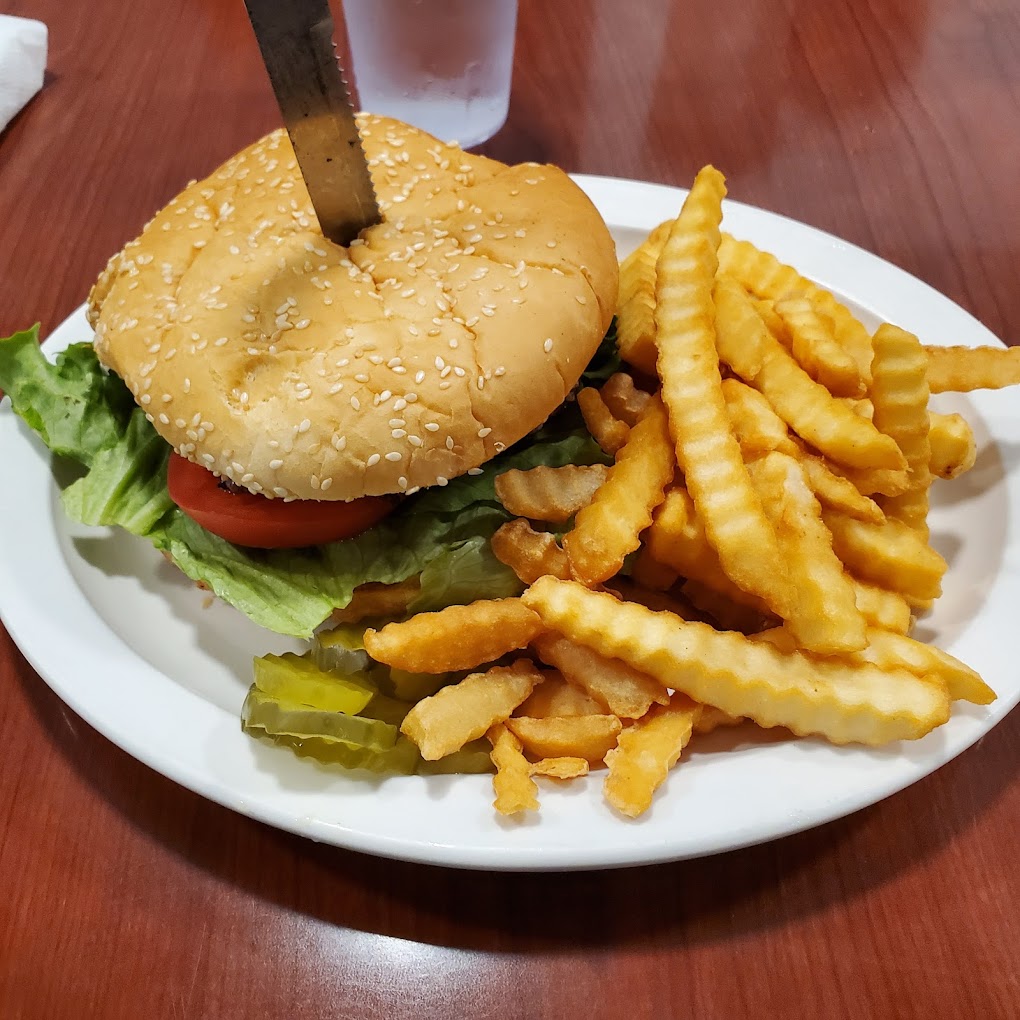 burger and fries