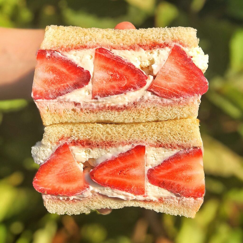 A huge sandwich with strawberries in the middle. It looks both interesting and delicious! It's from Tokyo Sando.
portland oregon, best restaurants, 2024, where to eat, best brunch, food and drink, bars, pizza, sushi, thai food, PDX, foodie heaven