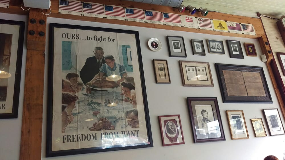 Art on the walls at the Bipartisan Cafe.