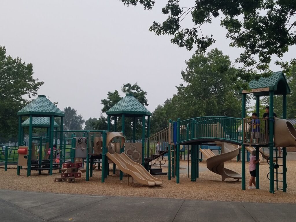 A play structure at Riverfront Park.
