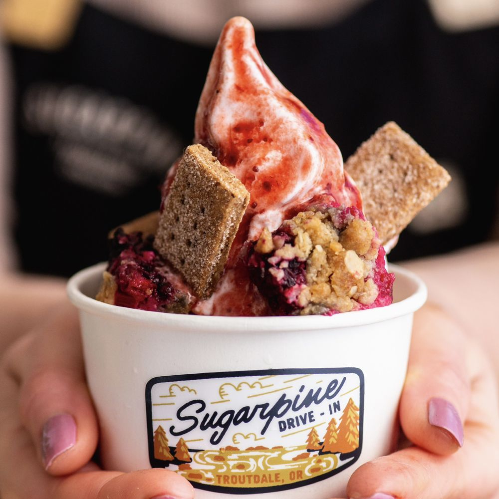 Rosie the Rhubarb Sundae.