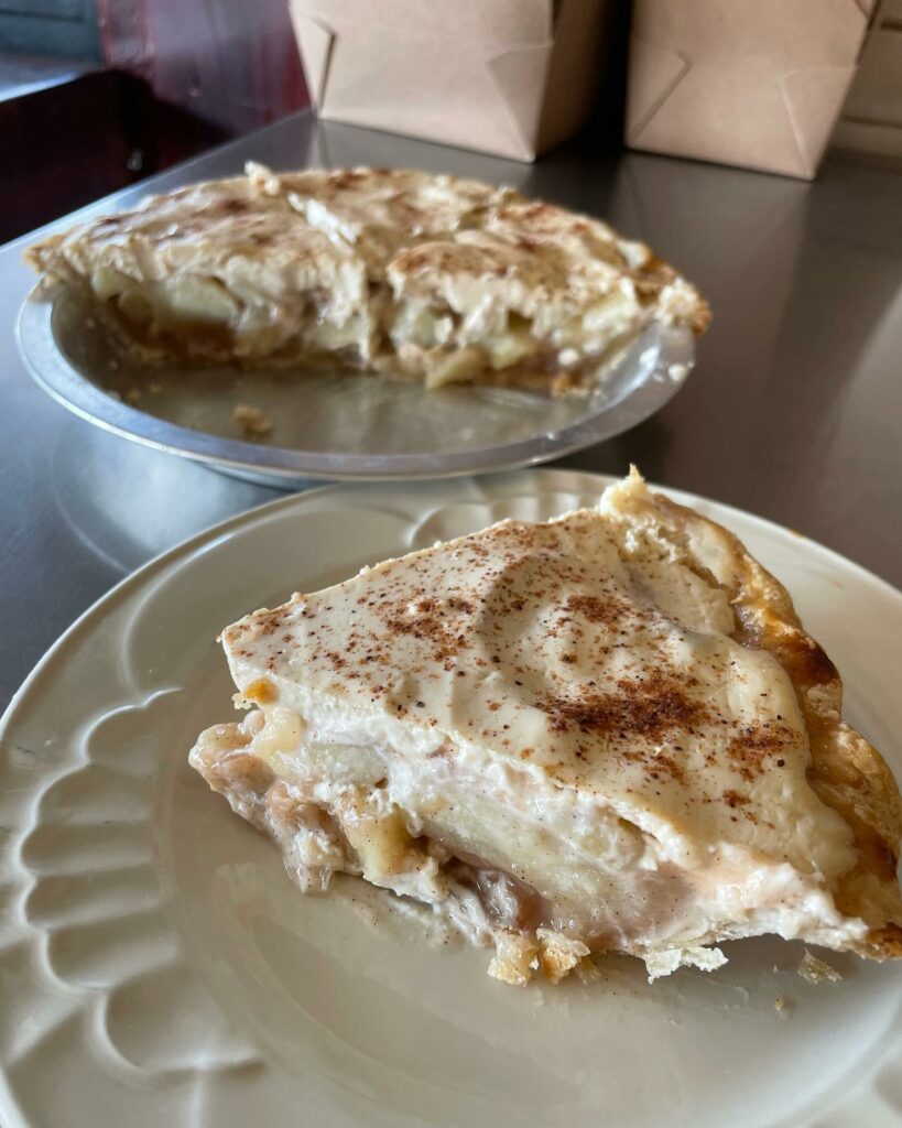 Sour cream apple pie.