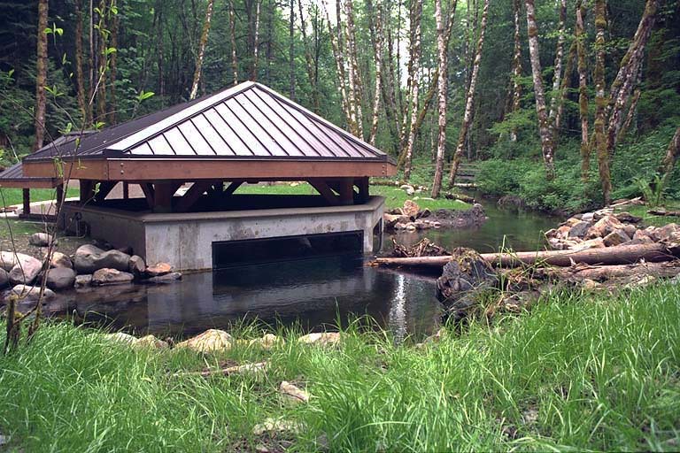 The underwater fish viewing room at Wildwood Recreation Area.