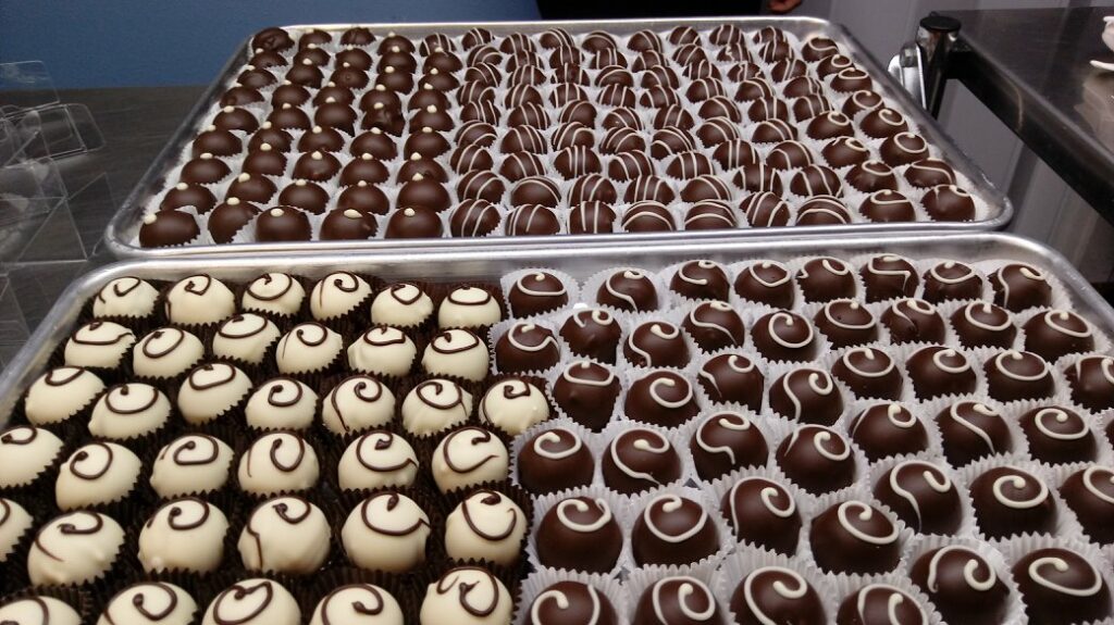 Trays of truffles.