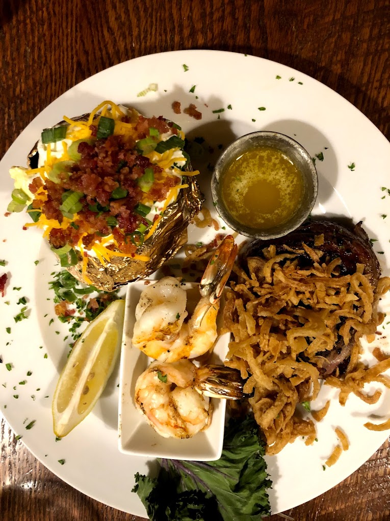 steak and prawns