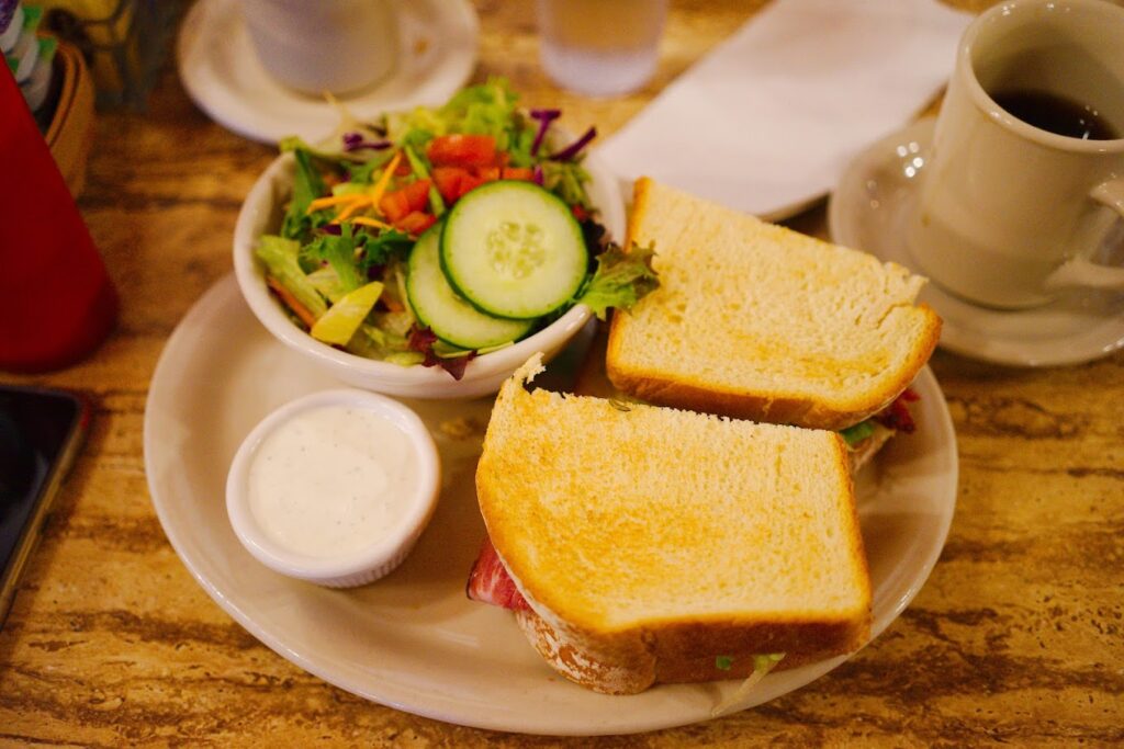 sandwich and salad