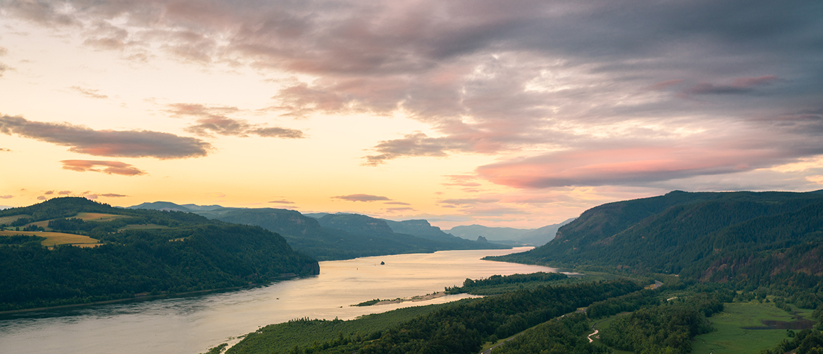 Columbia river gorge at sunset Columbia river gorge at sunset