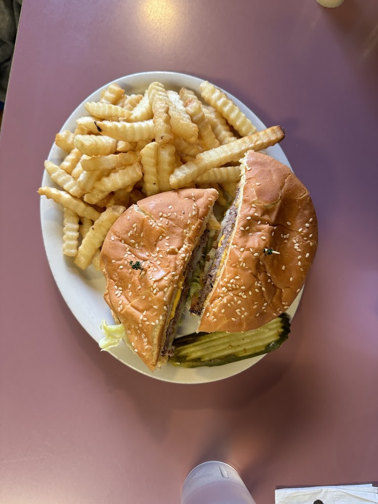 A burger and fries.