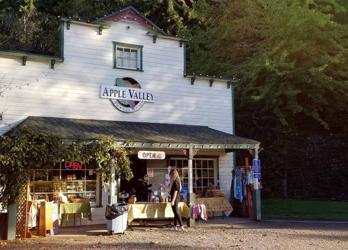 Photo by Kim G. via Yelp. The outside of the Apple Valley Country Store.