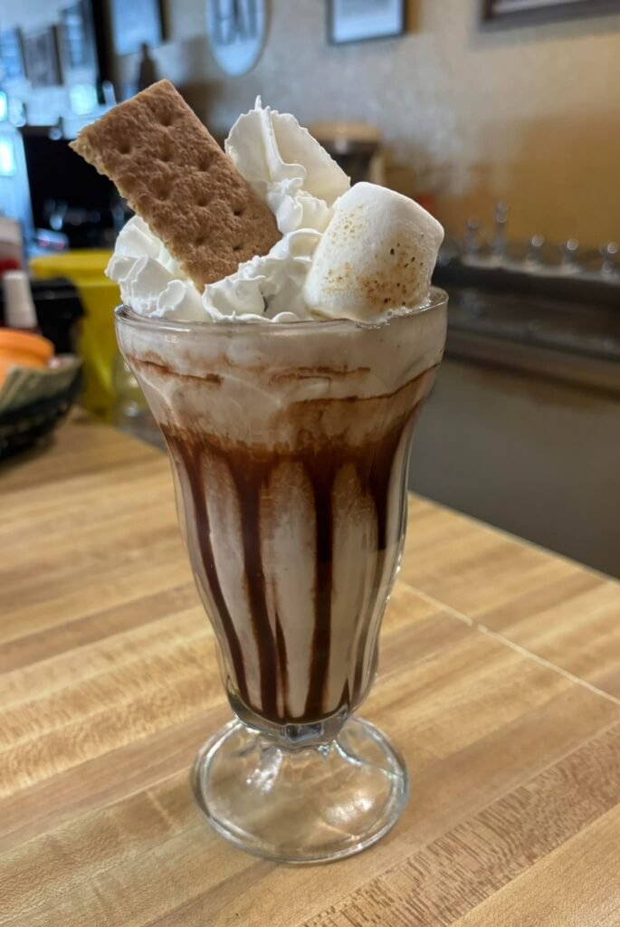 milkshake at Covered Bridge Cafe