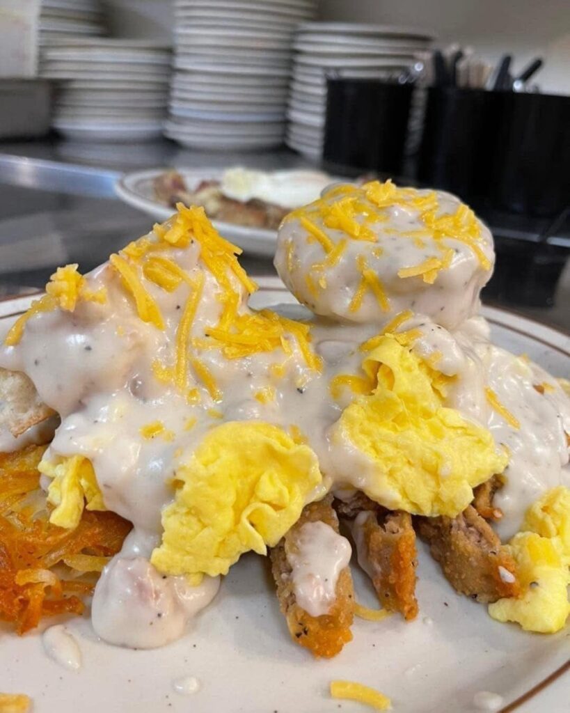 loaded chicken fried steak biscuit