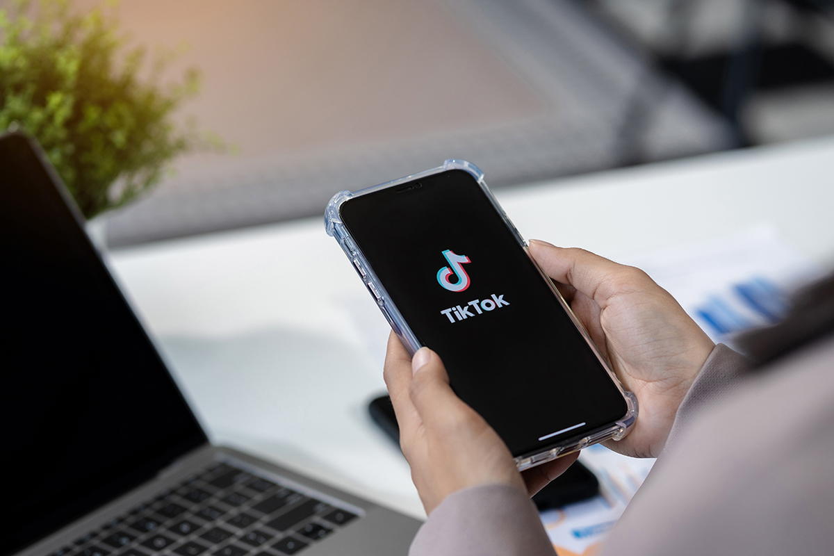 Closed,Up,Image,Of,A,Female,Using,Tiktok,Application,On TikTok Social Media