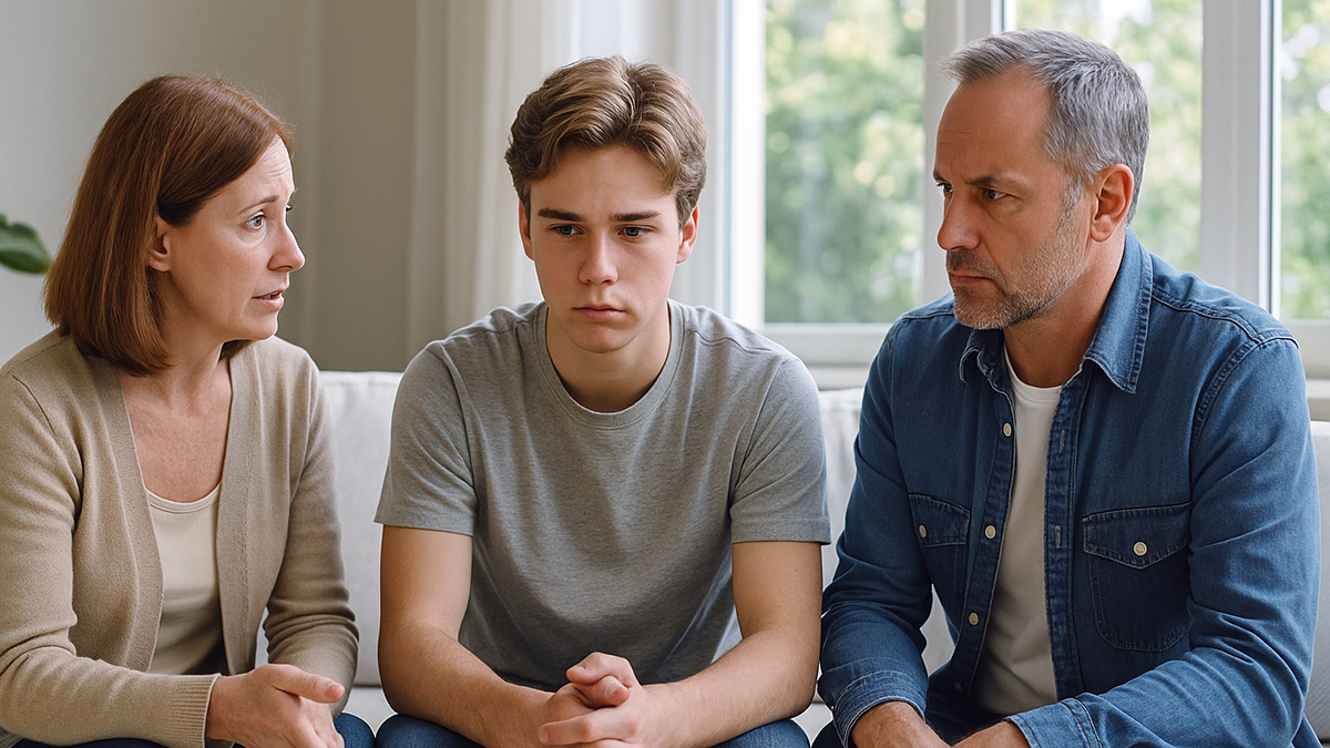 parents_talk_american_dream parents having a conversation with teenager