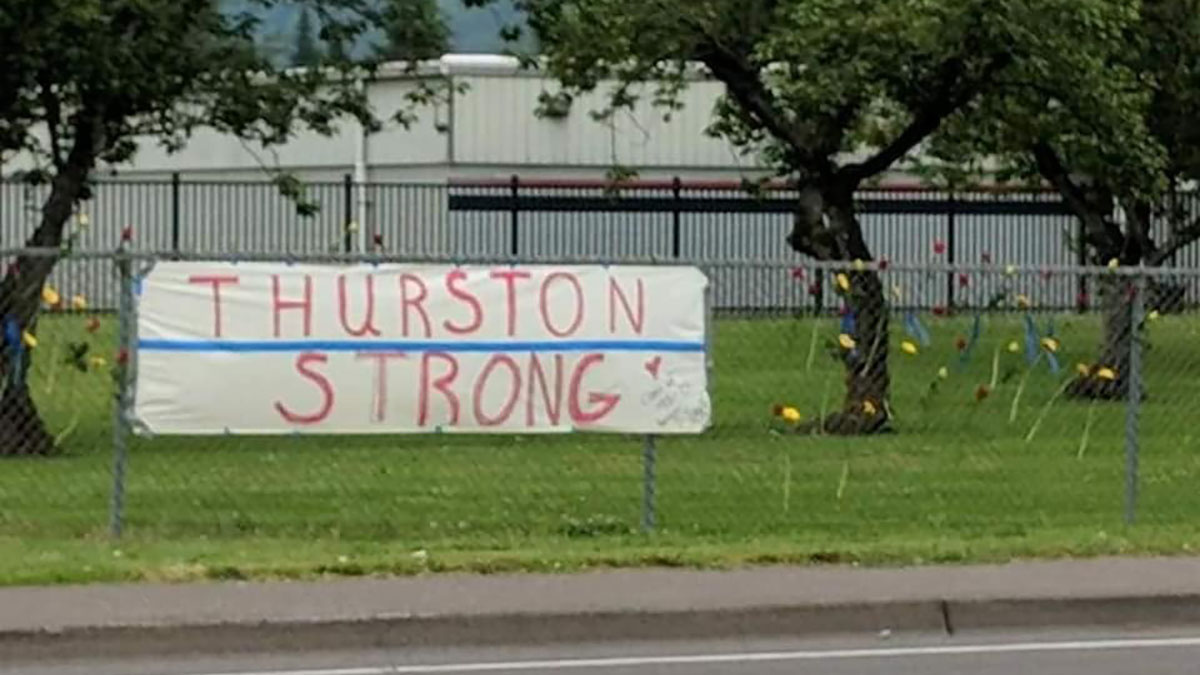 thurston_strong_main "Thurston Strong" at Thurston High School, remembering the school shooting May 21, 1998