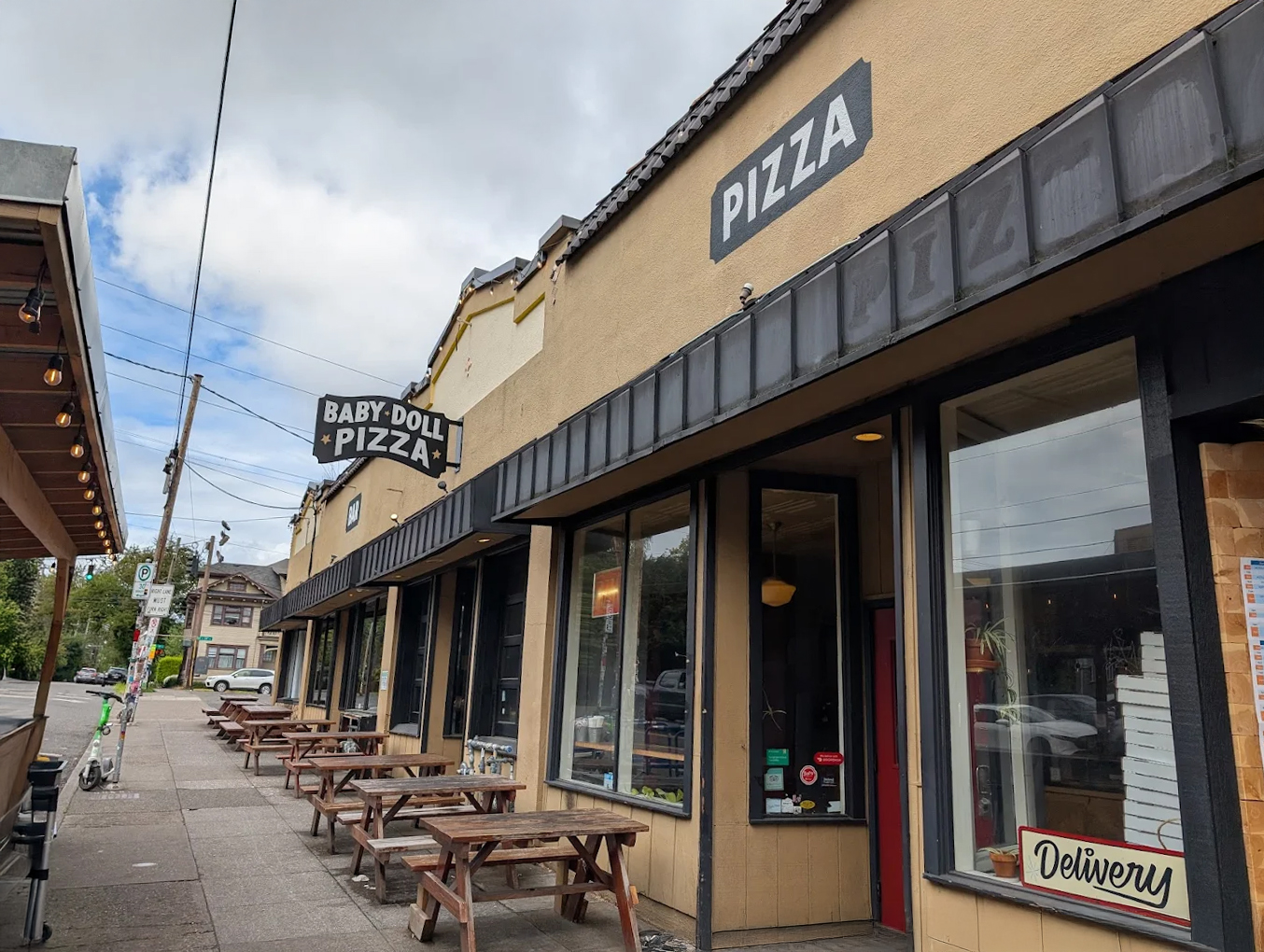 Photo by Michael Hiransomboon via Google Local. Baby Doll Pizza in Portland Oregon. The outside of Baby Doll Pizza.
