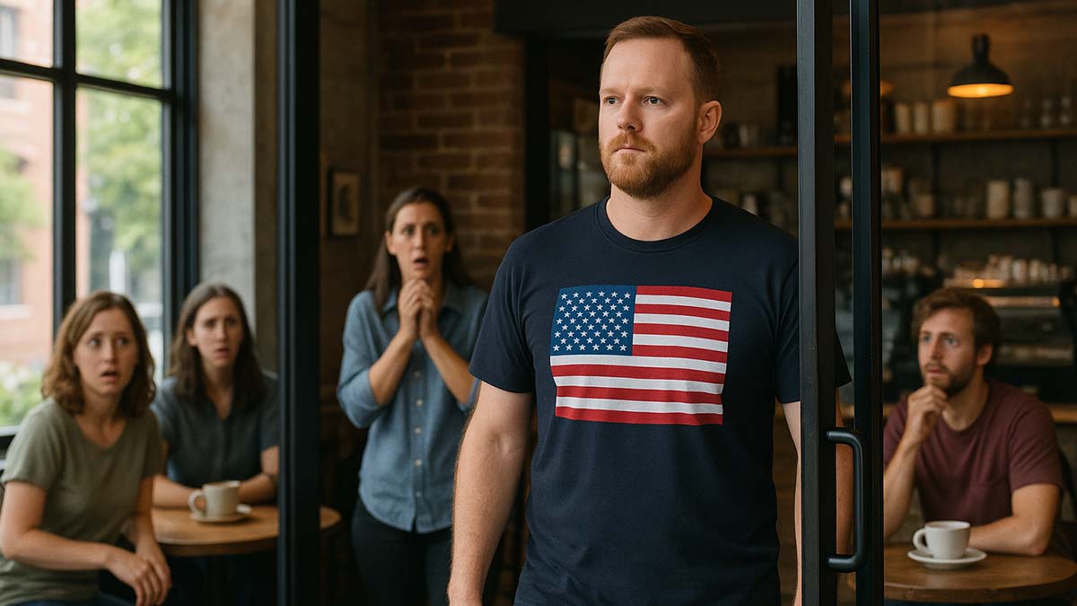 american_flag_t_shirt man wearing American flag t-shirt