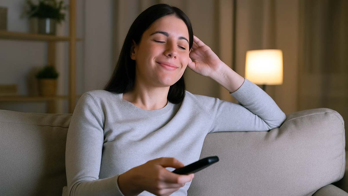 relieved_woman_couch woman relieved watching netflix