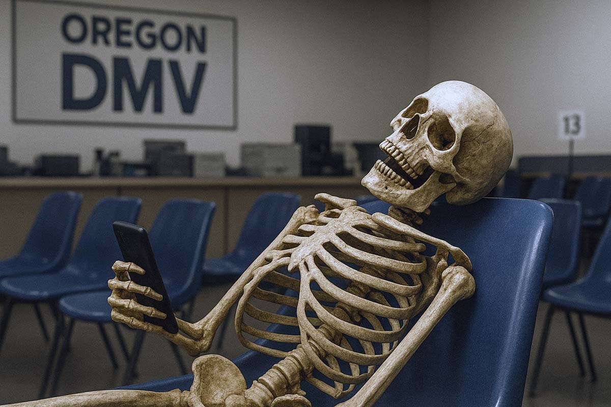 oregon_dmv_waiting_Forever Man passes waiting for his number at DMV