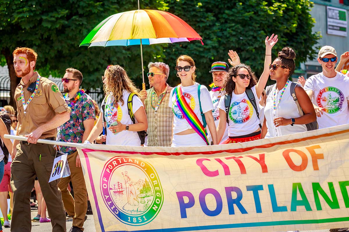 Portland,,Oregon,,Usa,-,June,16,,2019:,Diversified,Group,Of gay festival in Portland Oregon