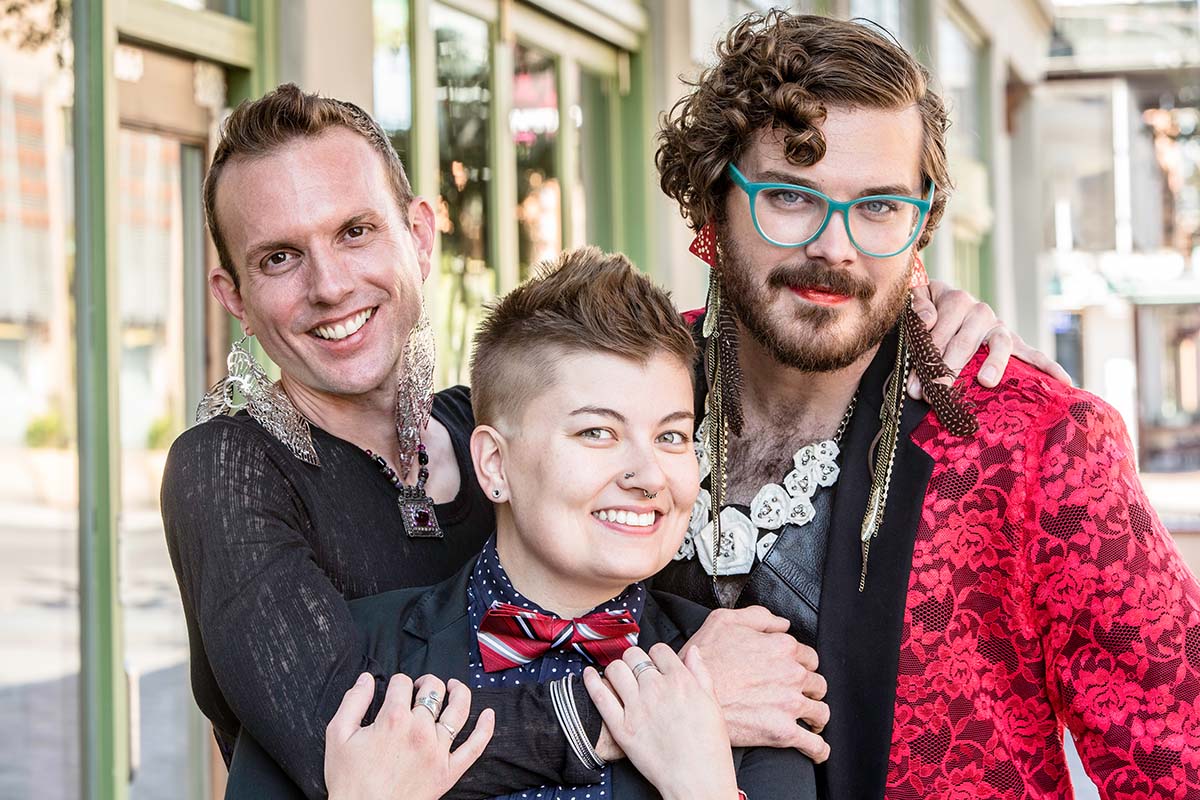 Happy,Gender,Fluid,Trio,Of,Young,Friends Happy gender fluid trio of young friends