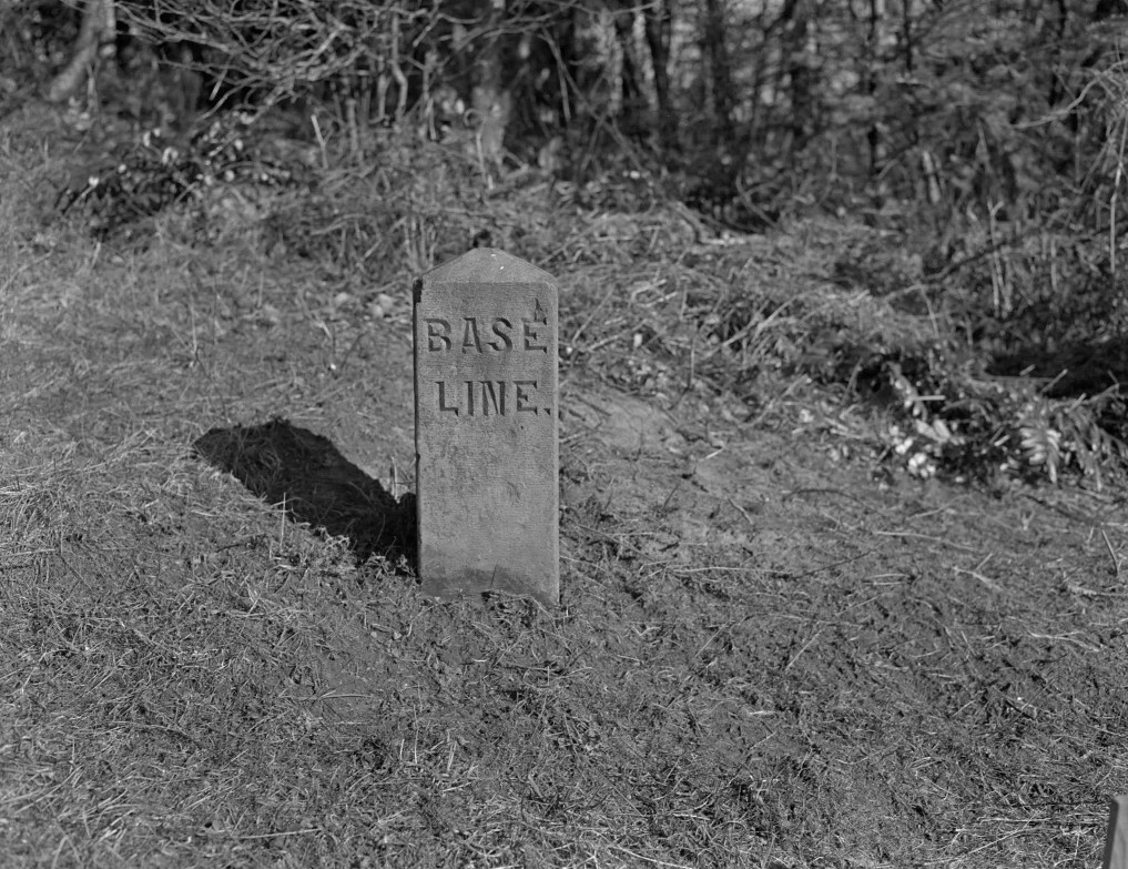 Willamette Stone, State Heritage Marker, Survey Marker, Base Line, Willamette Meridain, Portland West Hills, Oregon History, Washington State Heritage, Small Parks, Easy Forest Path, Mt. Calvary Cemetery, Stark Street Mile Markers, PDX Historical Site, 1943 Image