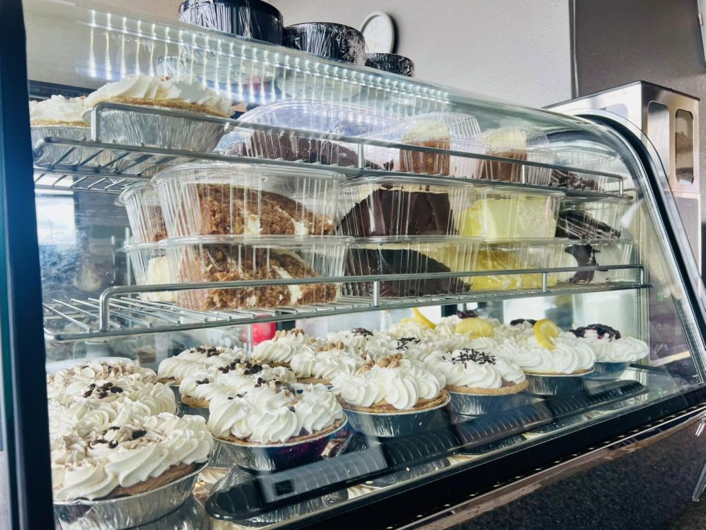 Flight Deck Restaurant, Salem Oregon Airport, Cool Places to Eat, Where to get lunch in Marion County, Aircraft, Spots Kids Love, Diners, Breakfast, Dinner, Watch Planes Take Off, Willamette Valley, Pacific Northwest, Pies and Dessert Case