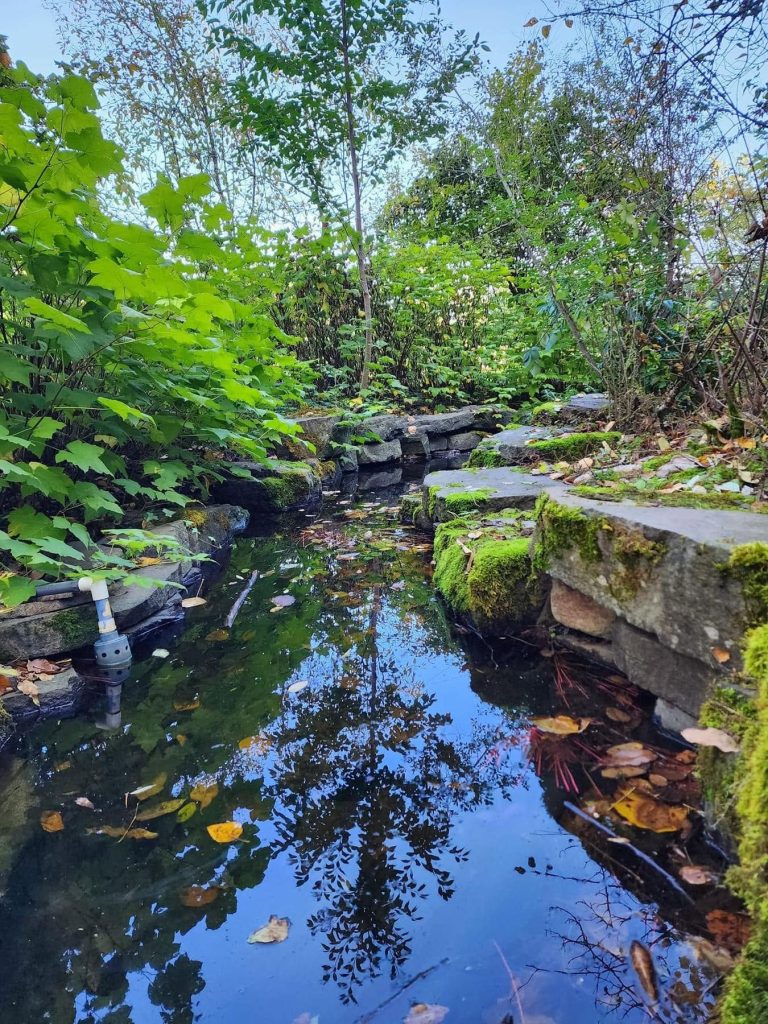 A water feature in the Lewis And Clark Garden.