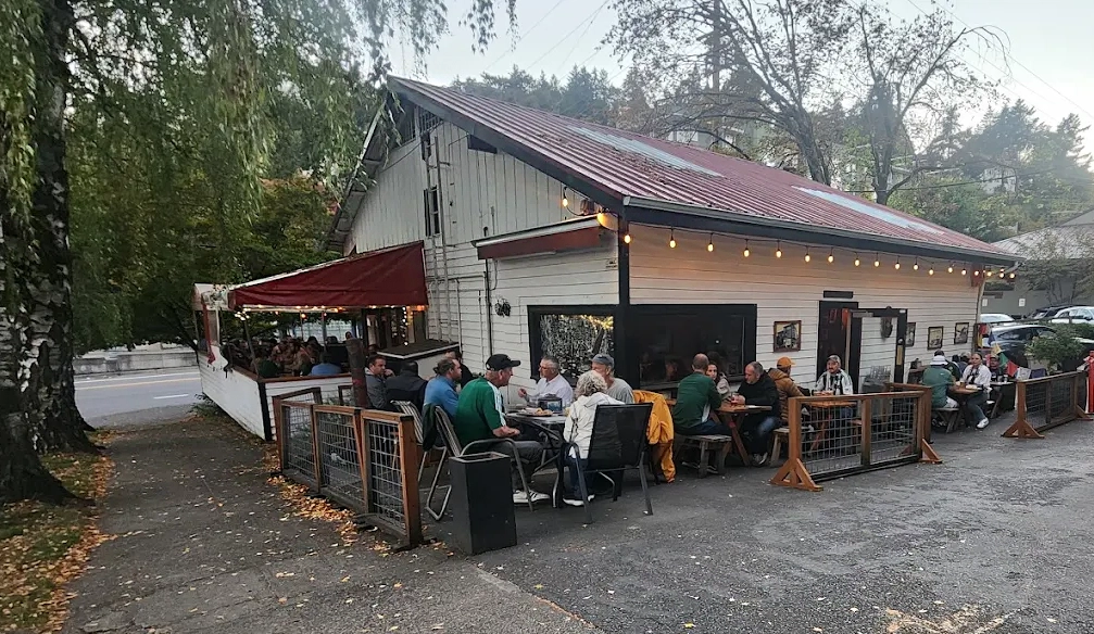 Photo by Cyd Gann via Google Local. Outdoor seating at Goose Hollow Inn.