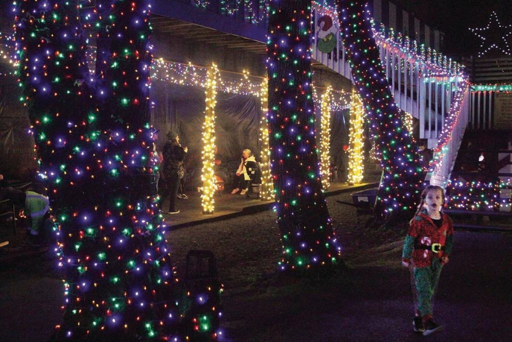 Winter Christmas Lights at Cottage Grove Speedway in Cottage Grove, Oregon.